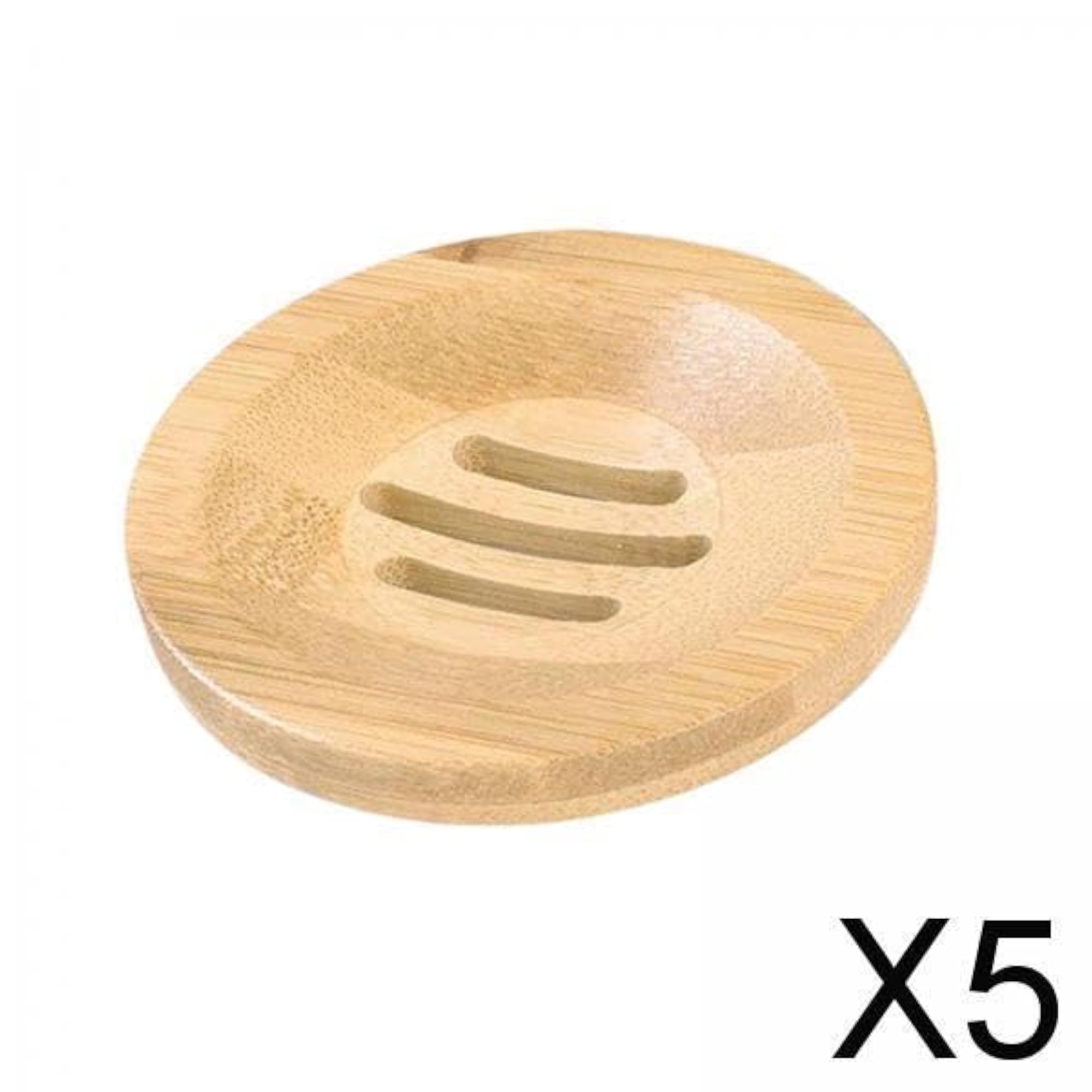 Bamboo Soap Rack Tray for Bath Kitchen, Round